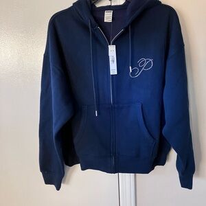 PINK Victoria's Secret Navy Blue Hoodie Jacket